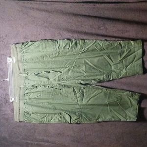 WomanWithin, 3X, Green Casual Capris with Many a Pocket